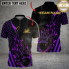 Maxcorners Bowling And Pins American Flag Hot Streak Customized Name, Team Name 3D Shirt (4 Colors)