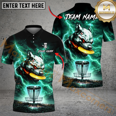Maxcorners Savage Wolf Disc Golf Shirt Personalized Name, Team Name 3D Shirt (4 Colors)
