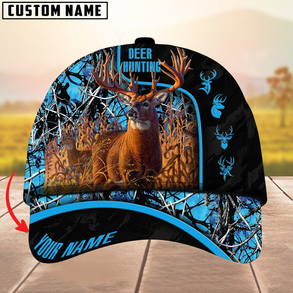 Maxcorners Premium Florapunk Deer Hunting Multicolor Personalized Name 3D Cap