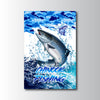 Maxcorners Chinook Fishing Ocean Camo Splash Design Personalized Name 3D Poster