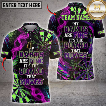 Maxcorners Darts Green Neon My Darts Are The Problem Not Me Personalized Name 3D Unisex Shirt