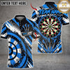 Maxcorners Darts Dynamic Halftone Dots Grunge Texture Flying Darts Target Board Graphic Multicolor Customized Name, Team Name 3D Shirts