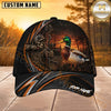 Maxcorners Hunting Orange Stripe Skull Archer and Deer Sunset Design Personalized 3D Cap