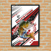 Maxcorners Walleye Fishing Bold Action Design Personalized Name 3D Poster