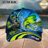 Maxcorners Fishing Skull Angler Blue Mahi Splash Personalized 3D Cap