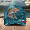 Maxcorners Fishing Ocean Blue Underwater Texture Personalized 3D Cap (12 Fish Species)