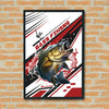 Maxcorners Bass Fishing Dynamic Splash Graphic Personalized Name 3D Poster