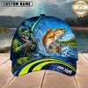 Maxcorners Fishing Skull Angler Blue Mahi Splash Personalized 3D Cap