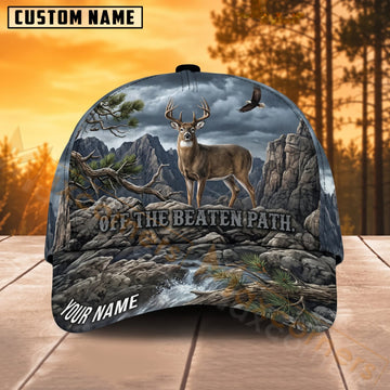 Maxcorners Deer Hunting Off The Beaten Path Mountain Personalized Name 3D Cap
