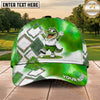 Maxcorners Golf Happy Alligator Golfer Geometric Splash Personalized Name 3D Classic Cap