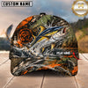 Maxcorners Fishing Graphic Camo Texture Splash Angler Customized Name 3D Cap