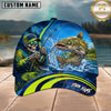 Maxcorners Fishing Skull Angler Blue Mahi Splash Personalized 3D Cap
