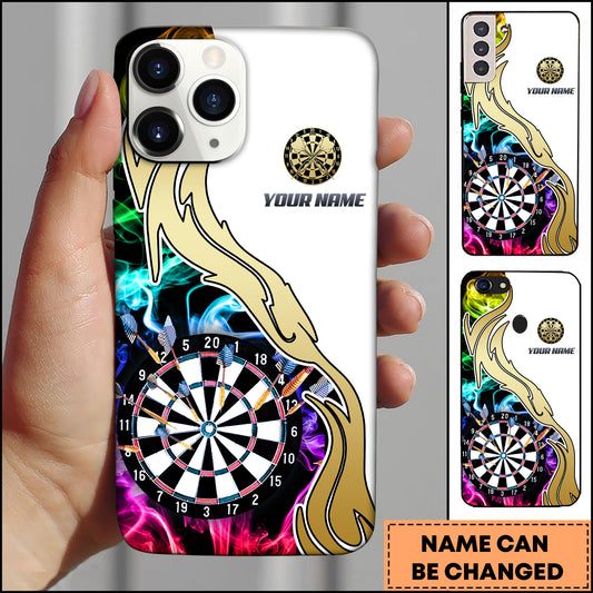 Maxcorners Darts Patriotic Tactical Digital Camo Skull Flag Personalized Name 3D Phone Case