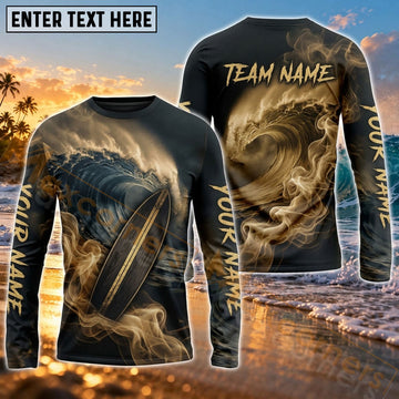 Maxcorners Surf Coastal Deep Sea Art Customized Name, Team Name 3D Long Sleeve Shirt