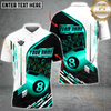 Maxcorners Billiard 8-Ball Pool Champion Golden Multicolor Customized Name, Team Name 3D Polo Shirt