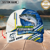 Maxcorners Fishing Blue Wave Personalized Name 3D Cap