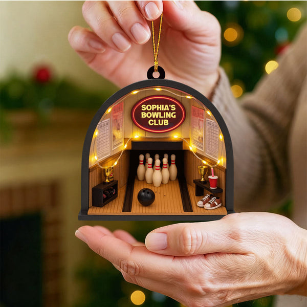 Maxcorners Bowling Club - Personalized Bowling Acrylic Ornament Christmas Gift MT1611