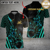 Maxcorners Bowling And Pins American Flag Hot Streak Customized Name, Team Name 3D Shirt (4 Colors)