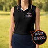 Maxcorners Black First Dad Now Grandpa Golf Polo Shirt, Women’s Golf Polo, Golf Shirts For Women LM1507
