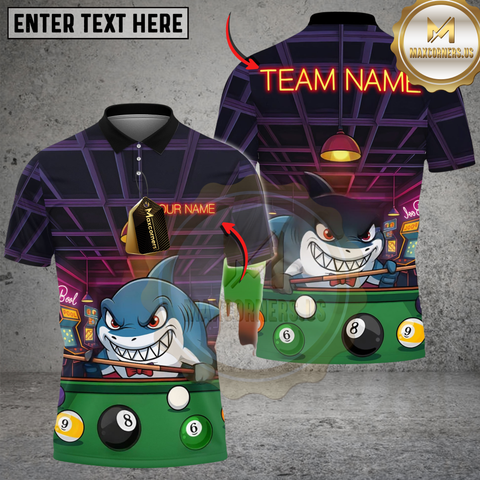 Maxcorners Billiard Ball 8 Funny Pool Shark 2 Personalized Name, Team Name Unisex Shirt