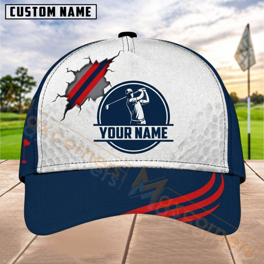 Maxcorners Golf Torn Golfer Badge Personalized Name 3D Cap (6 Colors)