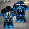 Maxcorners Billiard 8-Ball Pool Skull Fire Multicolor Personalized Name, Team Name 3D Unisex Shirt