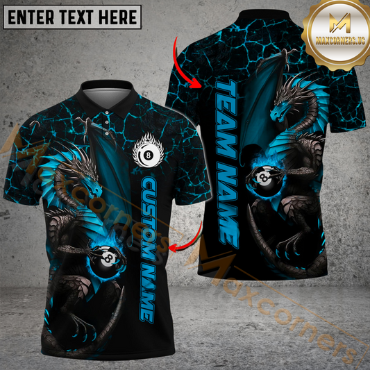 Maxcorners Ball 8 Pool Big Dragon Billiard Jersey Multicolor Options Personalized Name, Team Name 3D Shirt