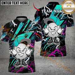 Maxcorner Thunder Ball Golf Polo Shirt Customized Name, Team Name 3D Shirts (4 Colors)