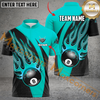 Maxcorners Ball 8 Fire Billiard Jersey Multicolor Option Customized Name, Team Name 3D Polo Shirt