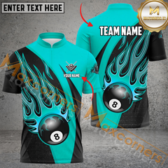Maxcorners Ball 8 Fire Billiard Jersey Multicolor Option Customized Name, Team Name 3D Polo Shirt