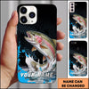 Maxcorners Black Blue Hexagon Water Splash Personalized Name Phone Case (13 Fish Species)