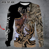 Maxcorners Personalized Name Deer Hunting Camo Long Sleeve Shirt