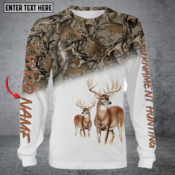 Maxcorners Personalized Name Deer Hunting Long Sleeve Shirt