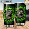 Maxcorners Fishing Tumbler Neon Green Flame Design Personalized Name Tumbler (13 Species)