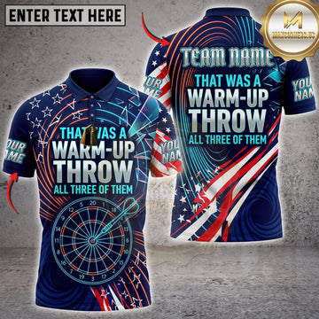 Maxcorners Darts Union Jack That Was A Warm Up Throw Personalized Name 3D Unisex Shirt