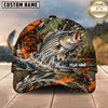 Maxcorners Fishing Graphic Camo Texture Splash Angler Customized Name 3D Cap