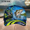 Maxcorners Fishing Skull Angler Blue Mahi Splash Personalized 3D Cap