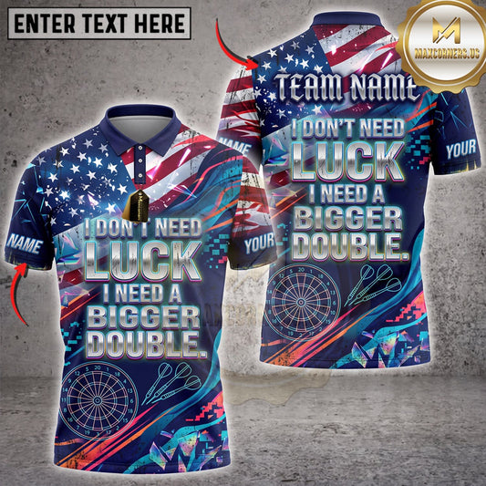 Maxcorners Darts American Flag Bullseye Bigger Dreams Bigger Double Personalized Name 3D Unisex Shirt