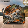 Maxcorners Fishing Graphic Camo Texture Splash Angler Customized Name 3D Cap
