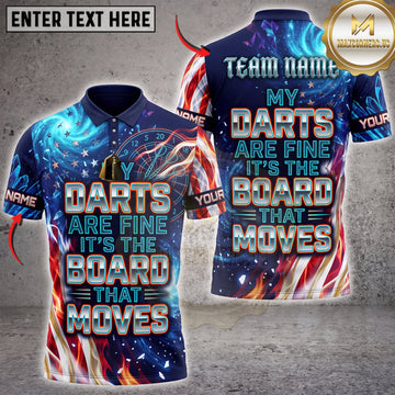 Maxcorners Darts Blue Galaxy My Darts Are Fine Its The Board That Moves Personalized Name 3D Unisex Shirt