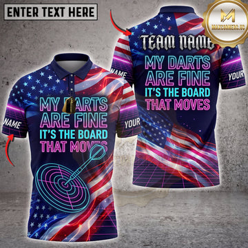 Maxcorners Darts Blue Flame My Darts Are Fine Its The Board That Moves Personalized Name 3D Unisex Shirt