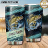 Maxcorners Fishing Tumbler Teal Honeycomb Wave Design Personalized Name Tumbler (13 Species)