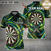 Maxcorners Darts Cyber Honeycomb Grid Glowing Swirl Lines Crossed Darts Target Board Graphic Multicolor Customized Name, Team Name 3D Shirts