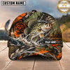 Maxcorners Fishing Graphic Camo Texture Splash Angler Customized Name 3D Cap