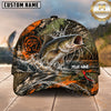 Maxcorners Fishing Graphic Camo Texture Splash Angler Customized Name 3D Cap