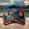 Maxcorners Fishing Blue Sunset Ocean Camo Personalized 3D Cap