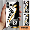 Maxcorners Billiards Black Gold 8 Ball Multicolor Personalized Name 3D Phone Case