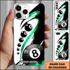 Maxcorners Billiards Black Gold 8 Ball Multicolor Personalized Name 3D Phone Case