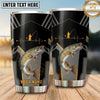 Maxcorners Fishing Tumbler Black Gold Heartbeat Angler Design Personalized Name Tumbler (13 Species)