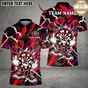 Maxcorners Darts Funny & Explosive Bullseye Graphic Multicolor Customized Name, Team Name 3D Shirts